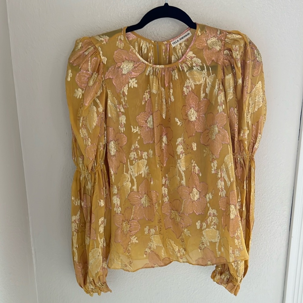 Ulla Johnson Miray Floral Print Silk Blouse